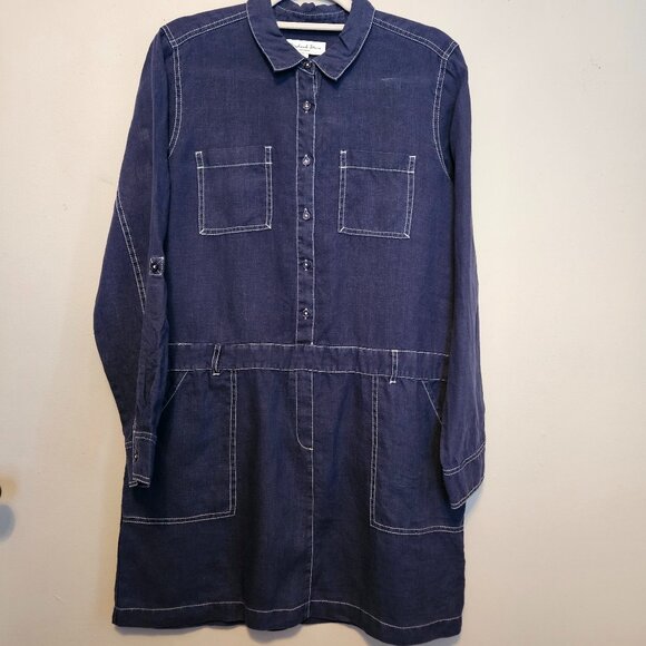 pilar linen shirt dress Aude Black Print Linen Shirt